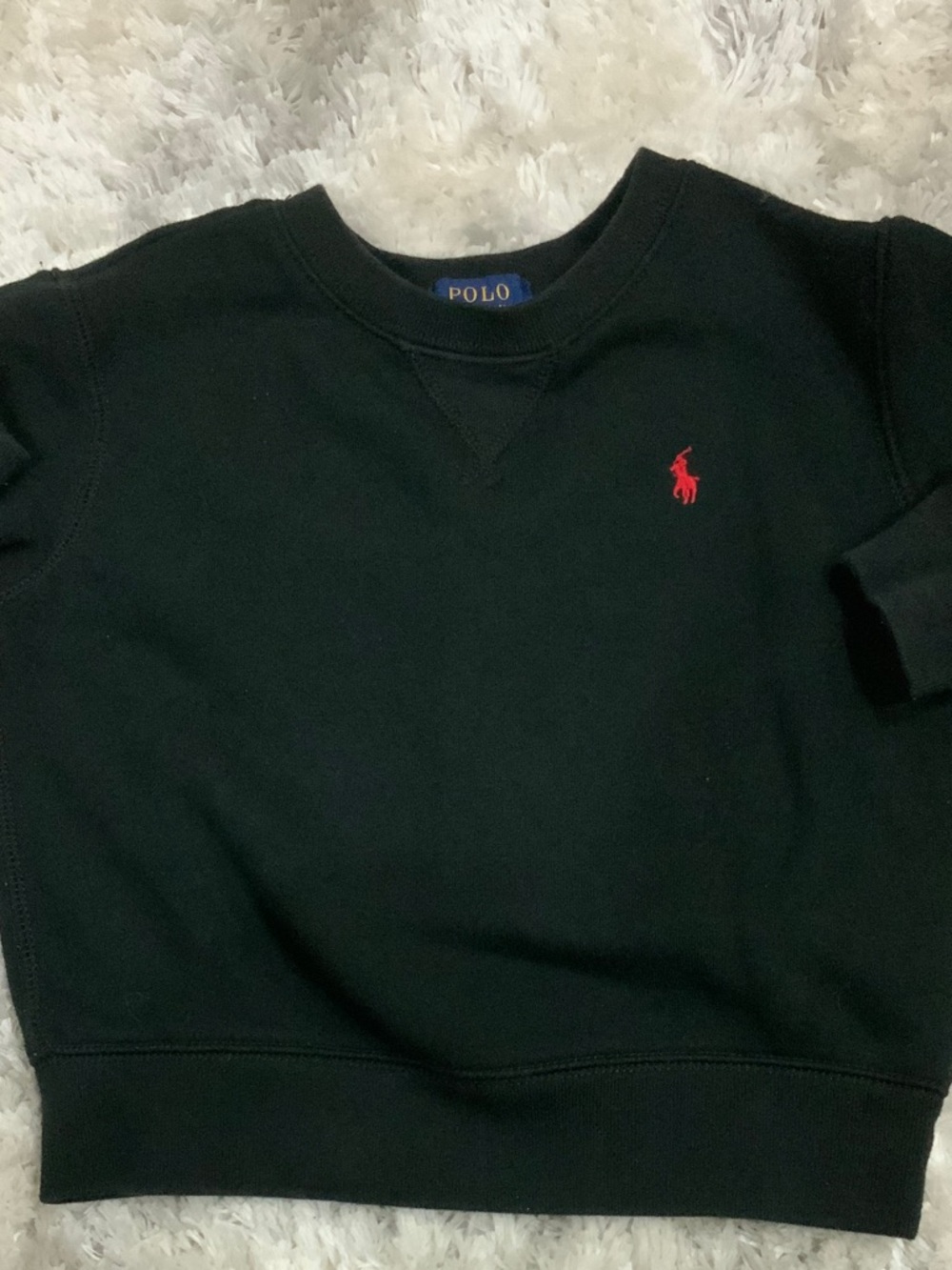 Polo by Ralph Lauren Black Crewneck Sweater with Red Pony